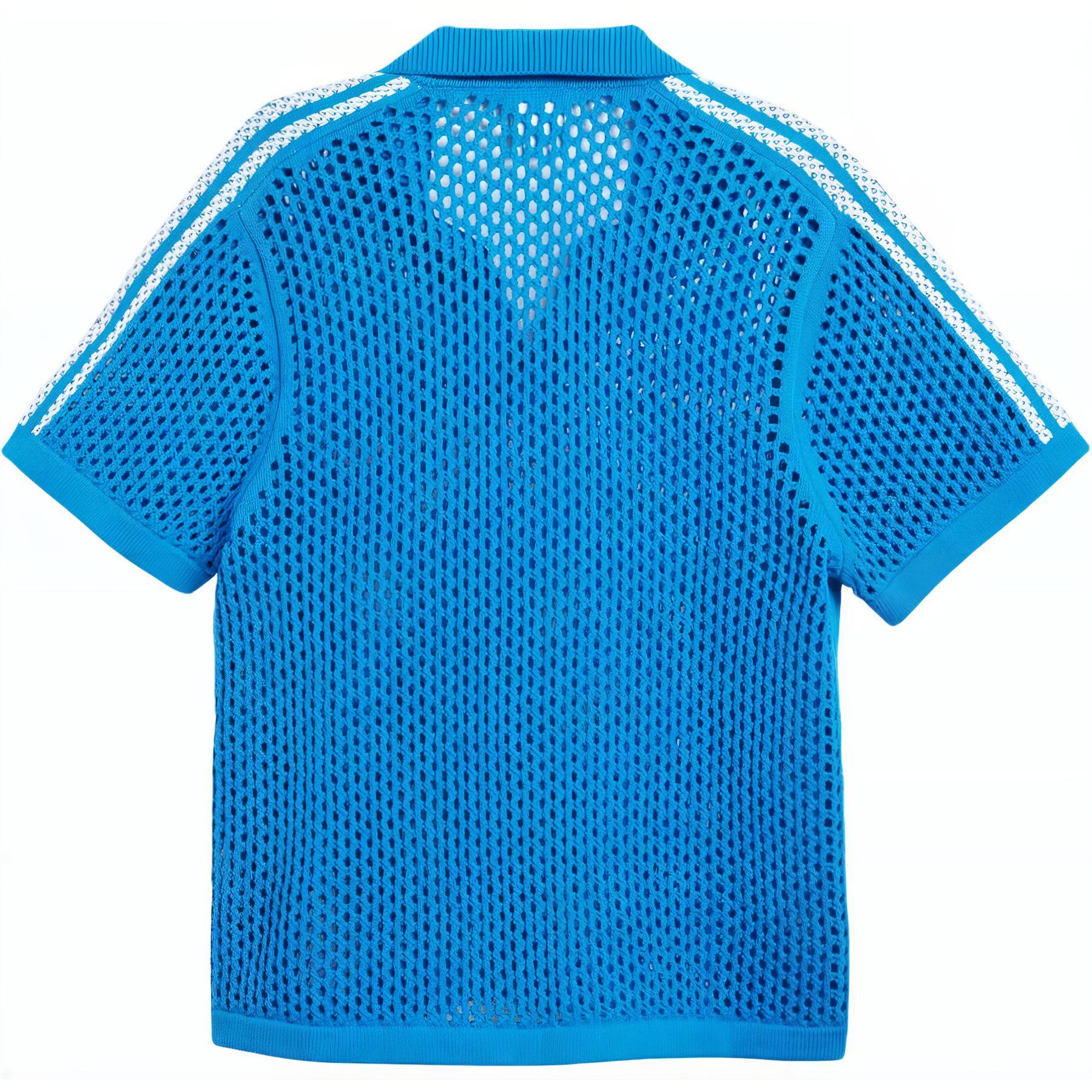 Lookbook 阿迪达斯Originals x CLOT FW24网面男女同款蓝色POLO衫 - 时尚舒适。 JE9592