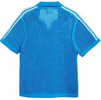 阿迪达斯Originals x CLOT FW24网面男女同款蓝色POLO衫 - 时尚舒适。 JE9592 Lookbook 阿迪达斯Originals x CLOT FW24网面男女同款蓝色POLO衫 - 时尚舒适。 JE9592