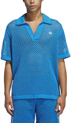 阿迪达斯Originals x CLOT FW24网面男女同款蓝色POLO衫 - 时尚舒适。 JE9592 Shop 阿迪达斯Originals x CLOT FW24网面男女同款蓝色POLO衫 - 时尚舒适。 JE9592