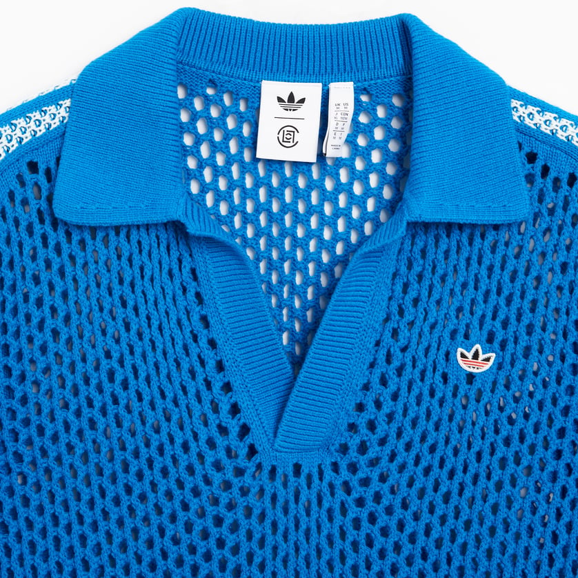 Sizing 阿迪达斯Originals x CLOT FW24网面男女同款蓝色POLO衫 - 时尚舒适。 JE9592