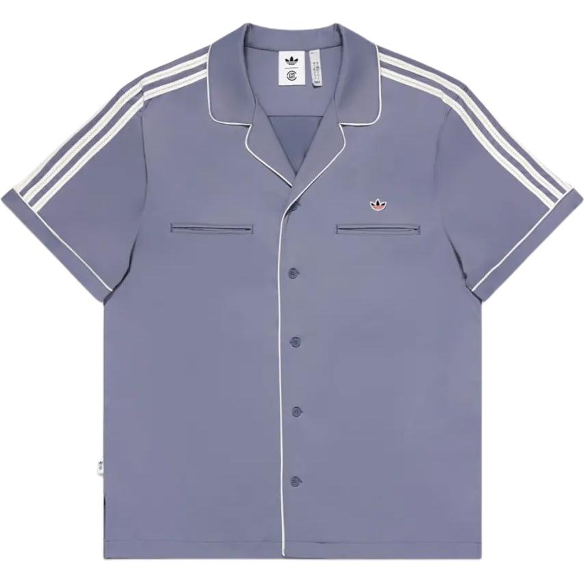 adidas Originals x CLOT Unisex Purple Outdoor Button-Up Short Sleeve Shirt. IY8684