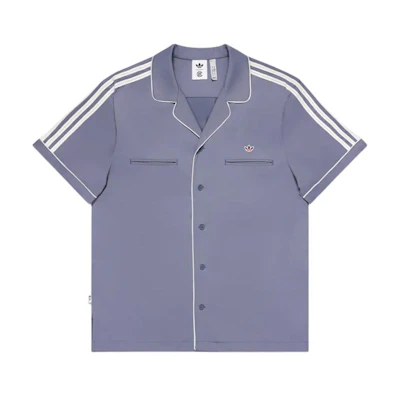 adidas Originals CLOT Unisex Purple Outdoor Button-Up Short Sleeve Shirt. IY8684