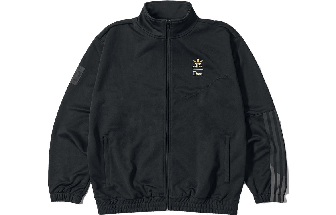 Order adidas Originals x Dime SS23 黑色條紋刺繡Logo運動外套 男女款。 HZ7249