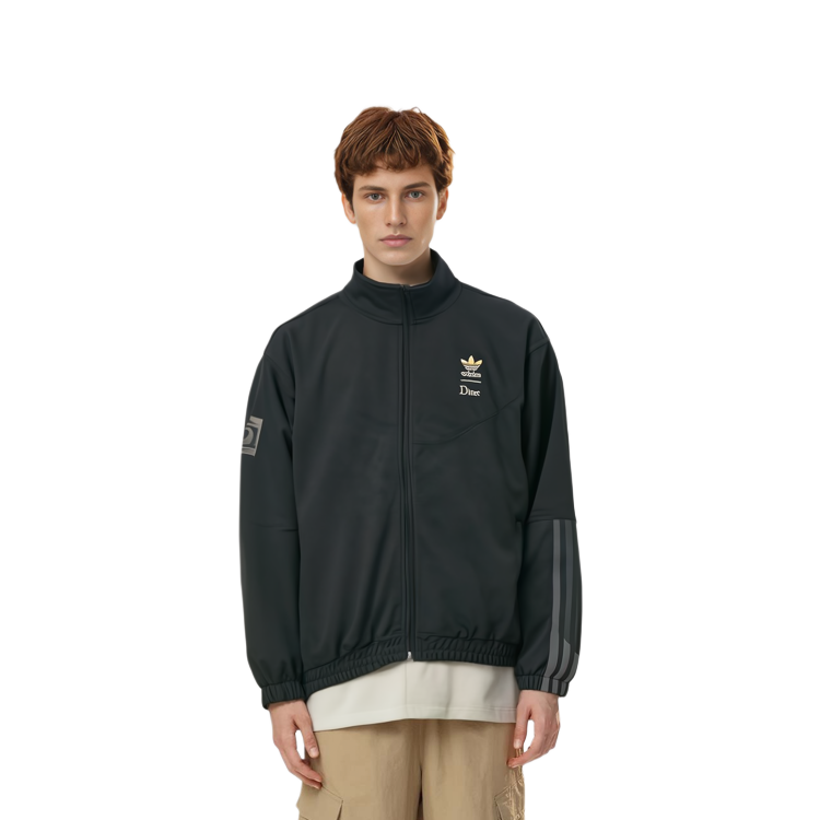 Sizing adidas Originals x Dime SS23 黑色條紋刺繡Logo運動外套 男女款。 HZ7249