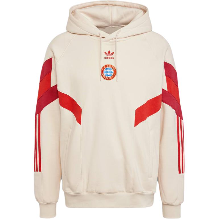adidas Originals x FC Bayern FW24 Collegiate Striped Logo Hoodie Linen - . IS6513