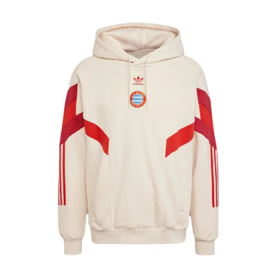 adidas Originals FC Bayern FW24 Collegiate Striped Logo Hoodie Linen - . IS6513