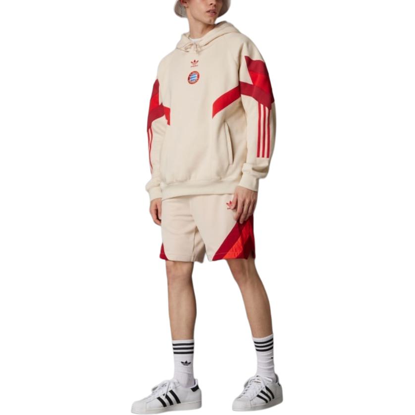 Purchase adidas Originals x FC Bayern FW24 Hoodie Logo Garis Linen Striped. IS6513