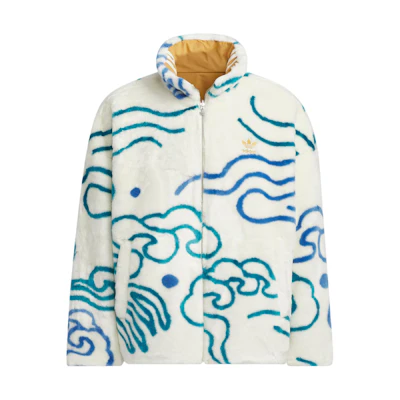 adidas Originals FEIFEI RUAN CNY Reversible Fur Fleece Jacket Cream Unisex. IX4243