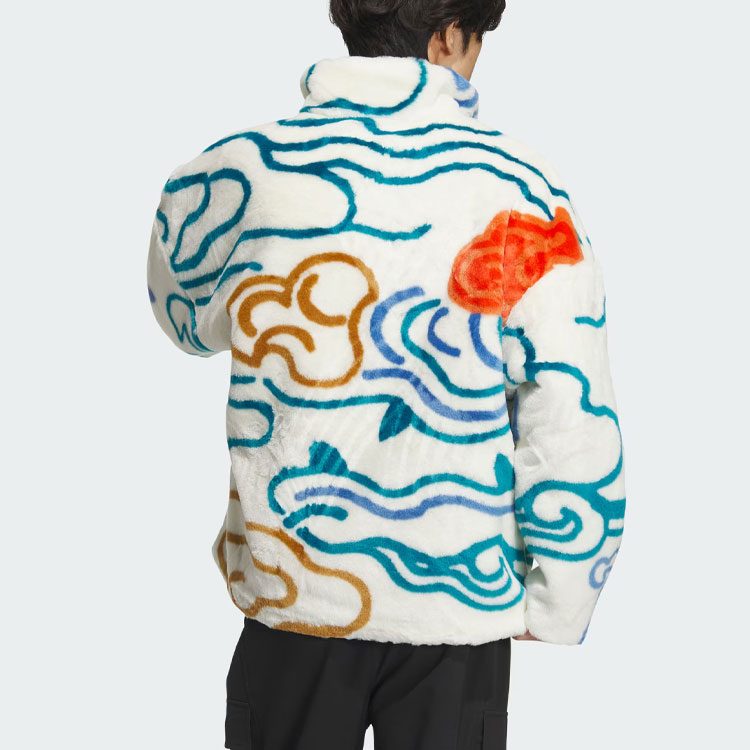 Purchase 阿迪达斯Originals x 阮菲菲 CNY可翻转羊羔绒夹克 奶油色 男女同款. IX4243