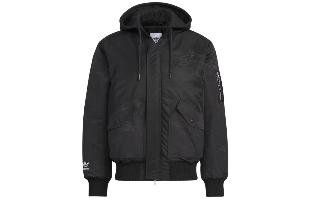 adidas Originals x FEIFEI RUAN FW23 Unisex Printed Zip Hoodie Jacket - Black IX4232