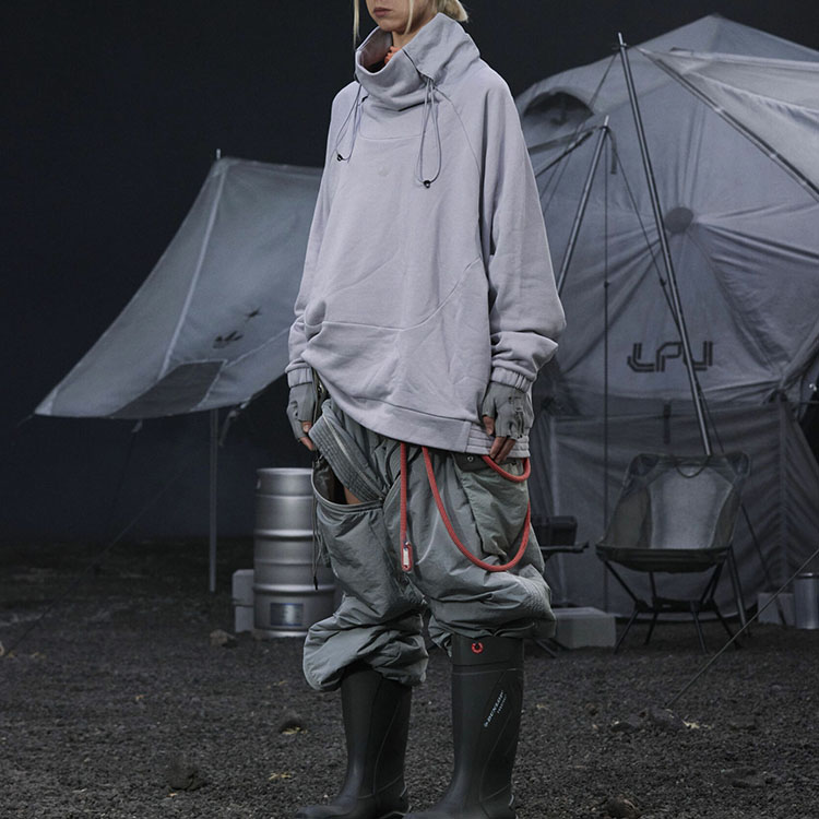 adidas Originals HAMCUS Capsule High-Neck Drawstring Pullover Hoodie Grey HY6365 圖 5