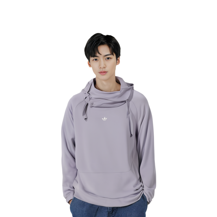 adidas Originals HAMCUS Capsule High-Neck Drawstring Pullover Hoodie Grey HY6365 圖 8