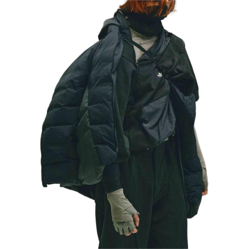 Cheap adidas Originals x HAMCUS Hoodie Uniseks Hitam dengan Poket Logo Dada. IX4342