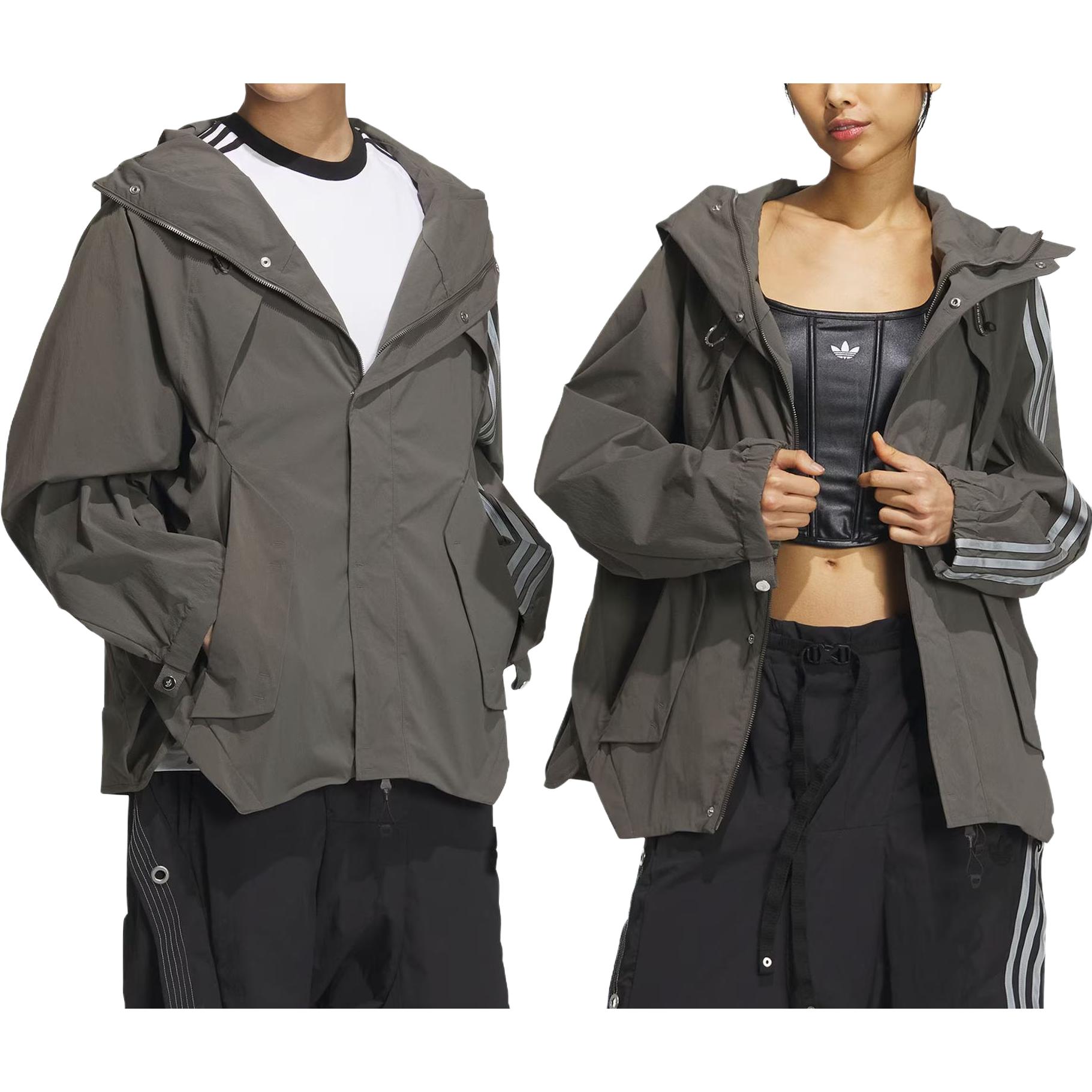 adidas Originals HAMCUS FW23 Dark Army Green 3-Stripes Hooded Jacket Unisex. IX7081 圖 9