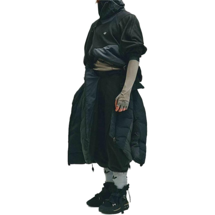 Shop アディダス オリジナルス x HAMCUS FW23 男女兼用キルティングフードパファージャケット ブラック IX4343