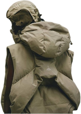 adidas Originals x HAMCUS FW23 Three-Stripes Logo Hooded Puffer Jacket Khaki Unisex IY5050 3