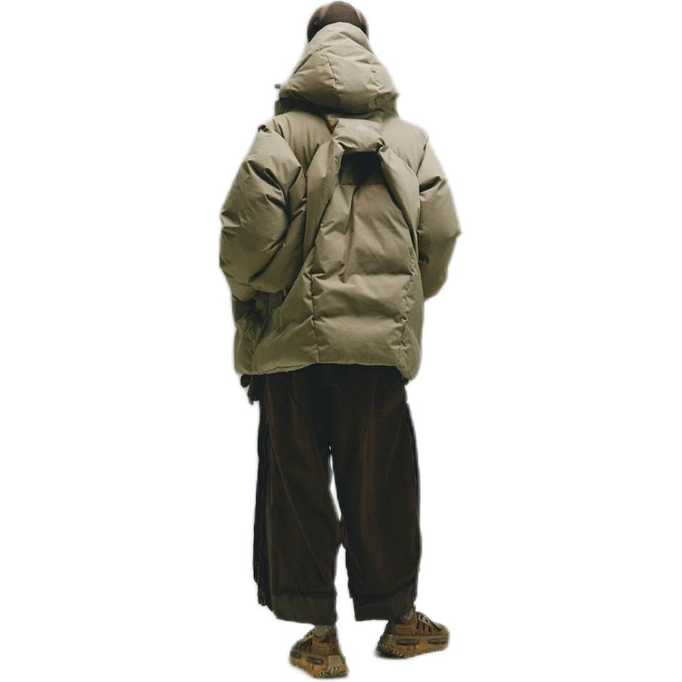 Cheap adidas Originals x HAMCUS FW23 Three-Stripes Logo Hooded Puffer Jacket Khaki Unisex IY5050