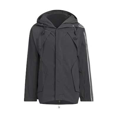adidas Originals HAMCUS FW23 Triple Stripe Hoodie Jacket Unisex - Charcoal Black IX7079