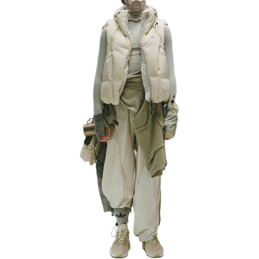 Lookbook アディダス オリジナルス x HAMCUS キルティング ロゴ ジップ パファーベスト ホワイト 男女兼用 IU4839