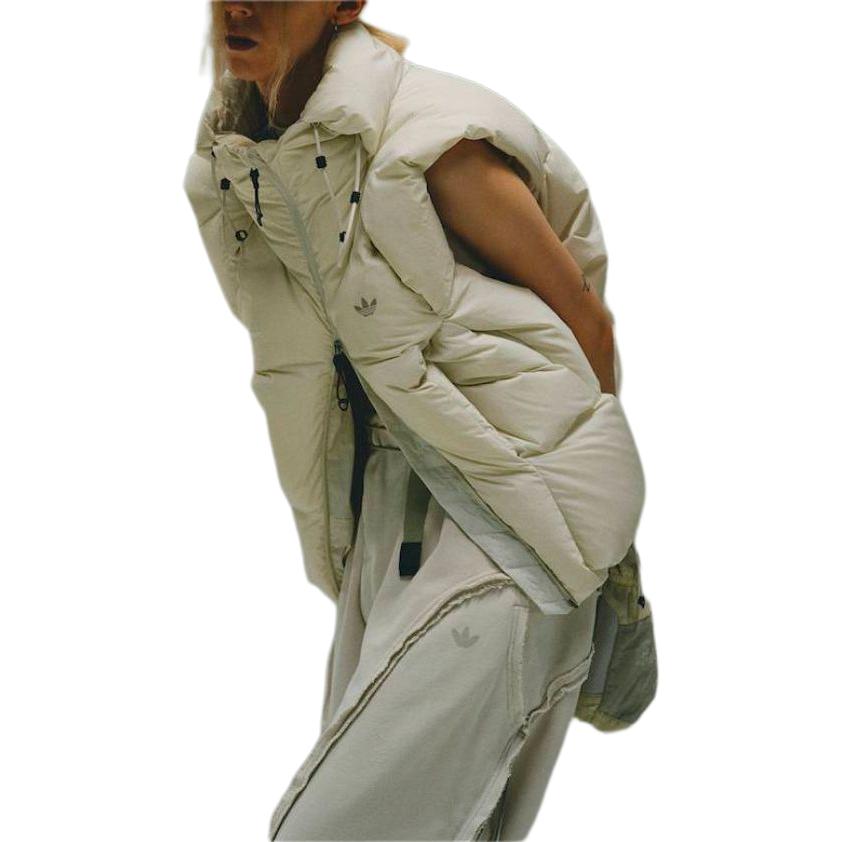 Cheap アディダス オリジナルス x HAMCUS キルティング ロゴ ジップ パファーベスト ホワイト 男女兼用 IU4839