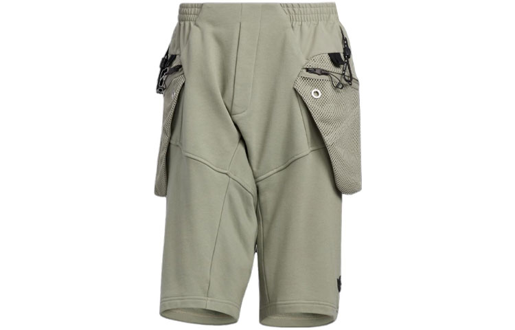 adidas Originals x HAMCUS Unisex Loose Fit Geo Shorts in Pebble Silver Grey. HZ9021