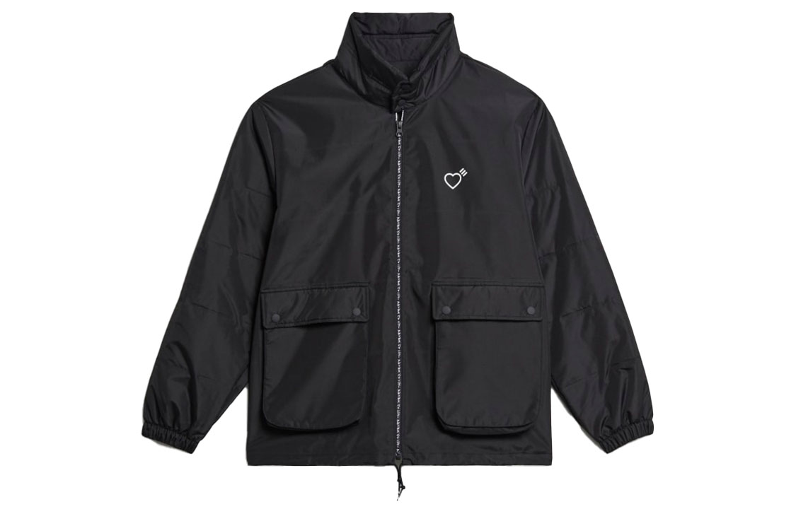 adidas Originals HUMAN MADE Black Puffer Jacket with Heart Embroidery GM4634