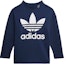 Order adidas Originals x HUMAN MADE 大Logo男款海軍藍圓領長袖運動衫 GM4632