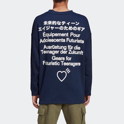 adidas Originals x HUMAN MADE 大Logo男款海軍藍圓領長袖運動衫 GM4632 Purchase adidas Originals x HUMAN MADE 大Logo男款海軍藍圓領長袖運動衫 GM4632