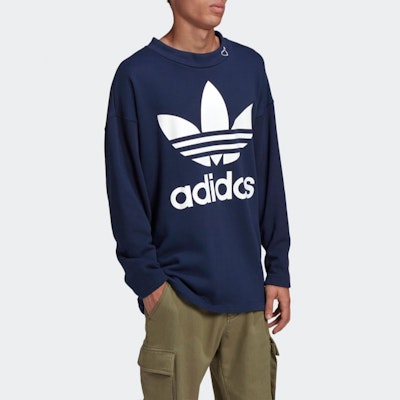 adidas Originals x HUMAN MADE 大Logo男款海軍藍圓領長袖運動衫 GM4632 Details for adidas Originals x HUMAN MADE 大Logo男款海軍藍圓領長袖運動衫 GM4632