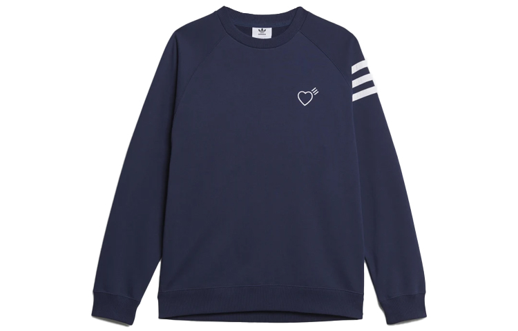adidas Originals x HUMAN MADE Navy Striped Pullover Sweatshirt Collaboration GM4268
