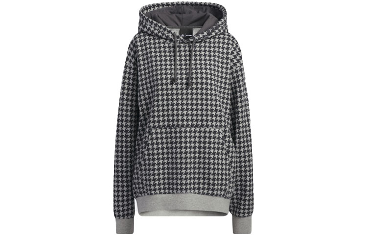 adidas Originals IVY PARK Checkered Hoodie Unisex Grey HN1567