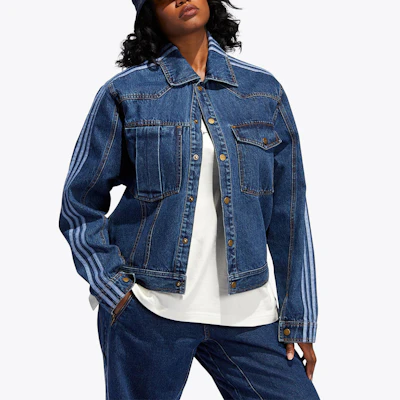adidas Originals x Ivy Park Collab Triple Stripe Denim Jacket Unisex Blue HG6544 Purchase adidas Originals x Ivy Park Collab Triple Stripe Denim Jacket Unisex Blue HG6544
