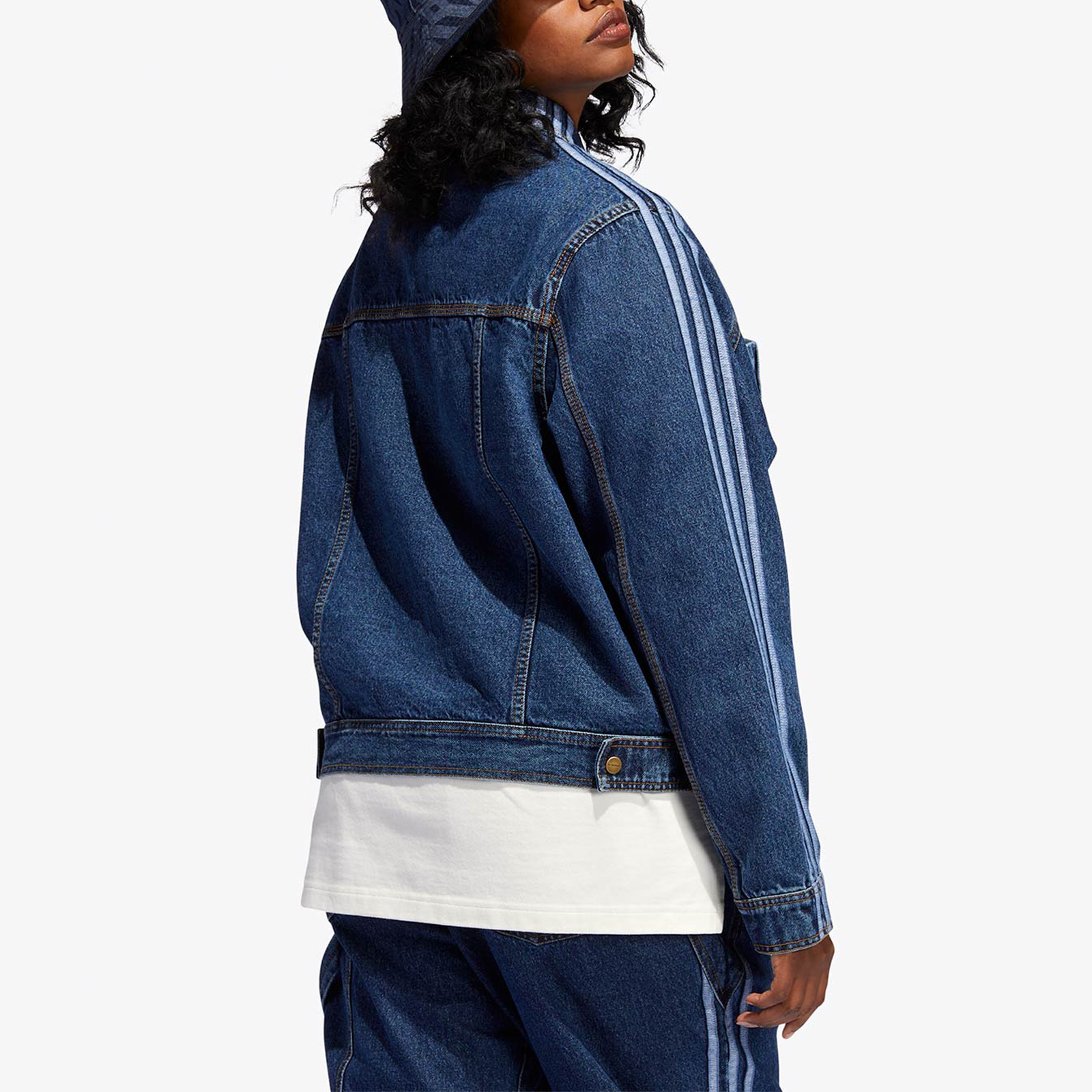 Details for adidas Originals x Ivy Park Collab Triple Stripe Denim Jacket Unisex Blue HG6544