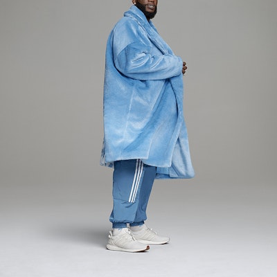 Adidas Originals x Ivy Park Faux Fur Blue Long Coat (Unisex) H18983 1