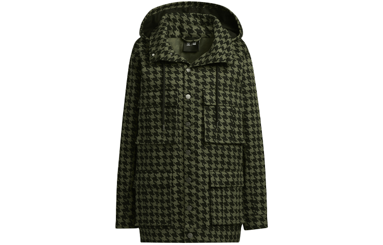 adidas Originals IVY PARK Plaid Hooded Track Jacket Green (Unisex) HC6004