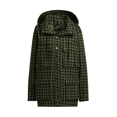 adidas Originals IVY PARK Plaid Hooded Track Jacket Green (Unisex) HC6004