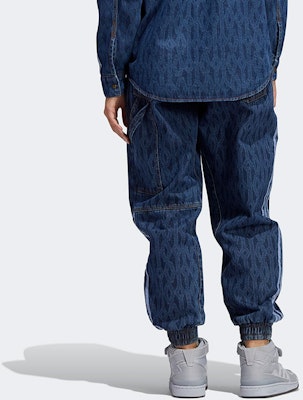 adidas Originals x IVY PARK Printed Loose Fit Denim Track Pants Blue Pants H61699 Cheap adidas Originals x IVY PARK Printed Loose Fit Denim Track Pants Blue Pants H61699