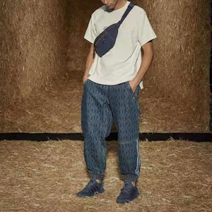 阿迪达斯Originals x IVY PARK宽松印花牛仔运动裤蓝色裤子 H61699 2