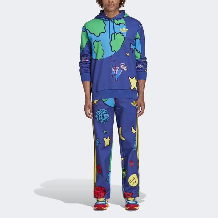 adidas Originals Kerwin Frost Cartoon Print Blue Hoodie Fall Collection HN9052 圖 4