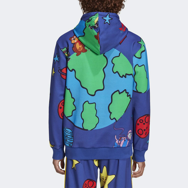 adidas Originals Kerwin Frost Cartoon Print Blue Hoodie Fall Collection HN9052 圖 5