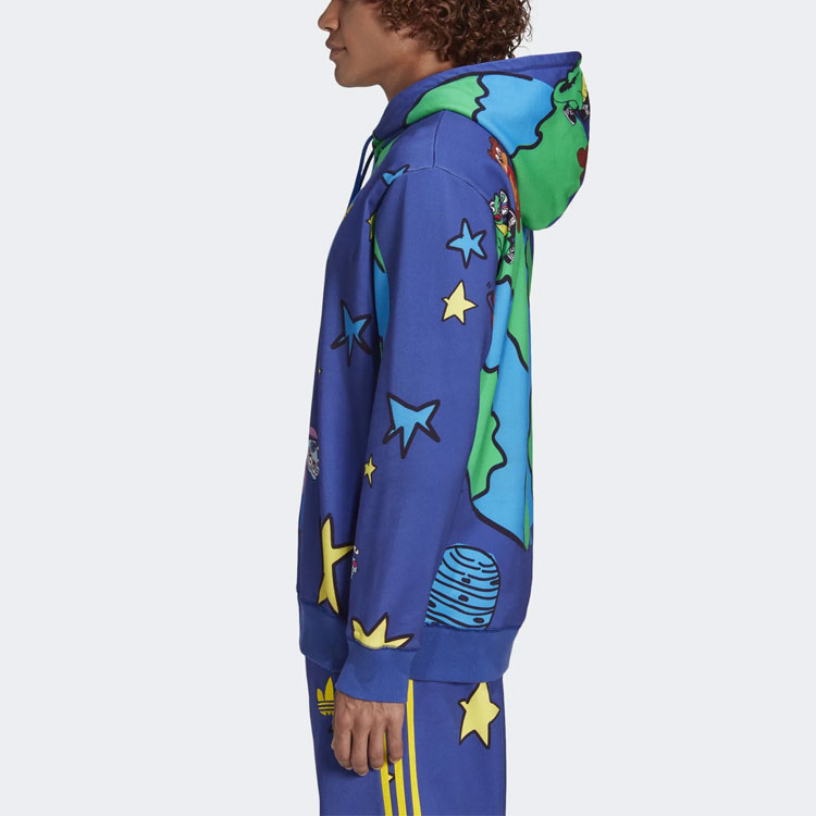 adidas Originals Kerwin Frost Cartoon Print Blue Hoodie Fall Collection HN9052 圖 7