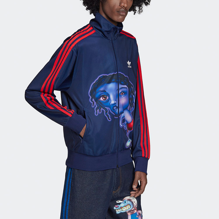 Details for adidas Originals x Kerwin Frost 藍色卡通印花條紋運動外套 男款 H66305