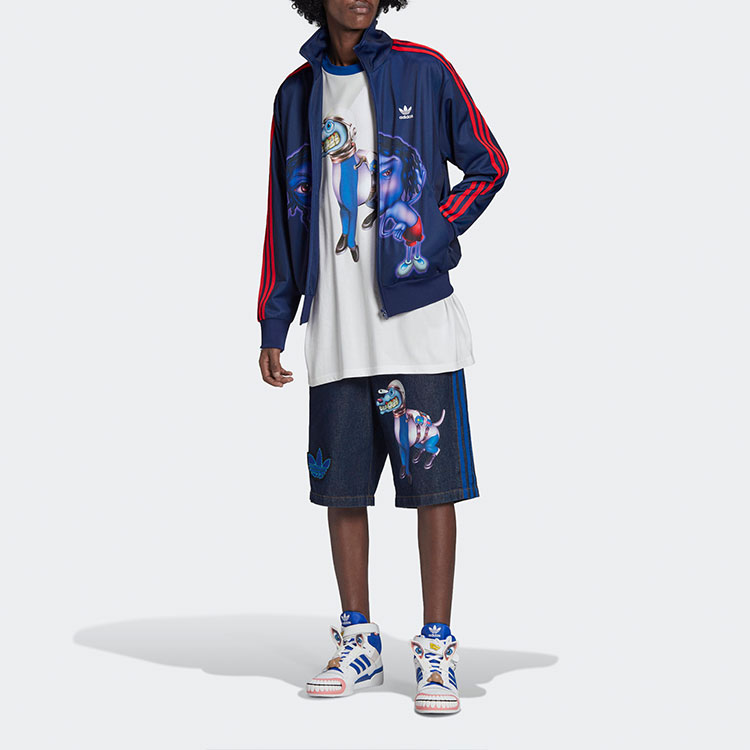 Sizing adidas Originals x Kerwin Frost 藍色卡通印花條紋運動外套 男款 H66305