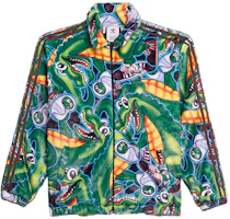 adidas Originals x Kerwin Frost Faux Fur Cartoon Print Jacket Green Mens H66306 adidas Originals x Kerwin Frost Faux Fur Cartoon Print Jacket Green Mens H66306
