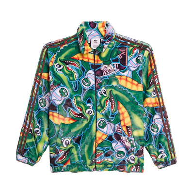 adidas Originals Kerwin Frost Faux Fur Cartoon Print Jacket Green Mens H66306