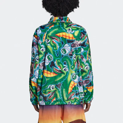 阿迪达斯Originals x Kerwin Frost绿色卡通印花仿皮草夹克男款 H66306 Details for 阿迪达斯Originals x Kerwin Frost绿色卡通印花仿皮草夹克男款 H66306