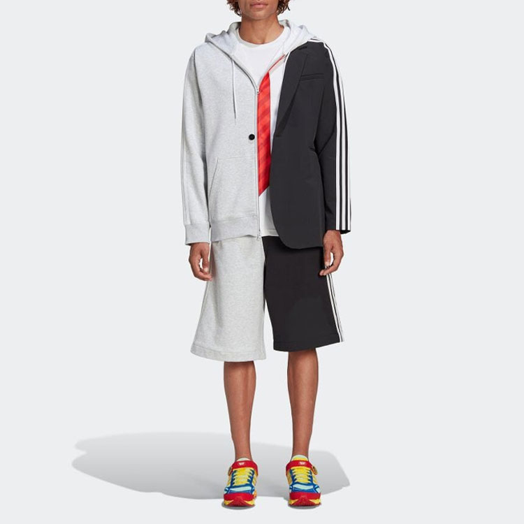 Shop 아디다스 오리지널스 x 커윈 프로스트 FW22 컬러블록 숏팬츠 라이트 그레이/블랙. H59927