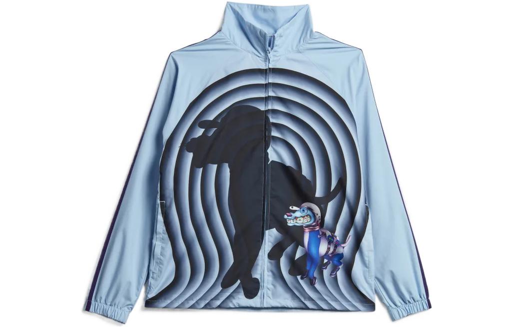 adidas Originals x Kerwin Frost Space Dog Print Retro Track Jacket Pink Blue Mens. H59928