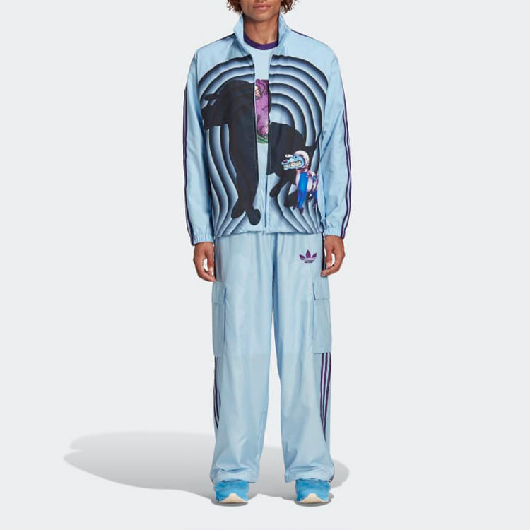 Shop adidas Originals x Kerwin Frost Space Dog Print Retro Track Jacket Pink Blue Mens. H59928