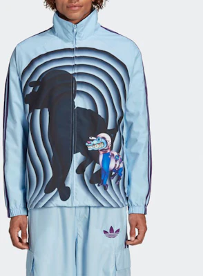 adidas Originals x Kerwin Frost Space Dog Print Retro Track Jacket Pink Blue Mens. H59928 Details for adidas Originals x Kerwin Frost Space Dog Print Retro Track Jacket Pink Blue Mens. H59928